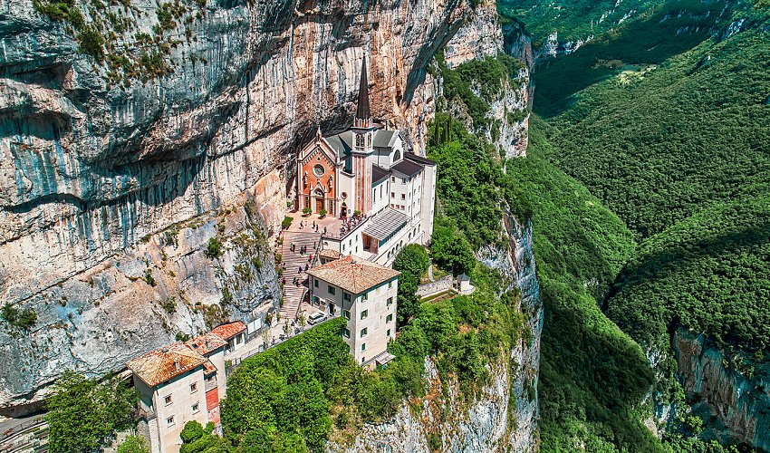 Madonna della Corona, a sanctuary overlooking the Adige valley